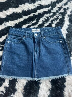 Free People dark blue mid-rise denim mini skirt